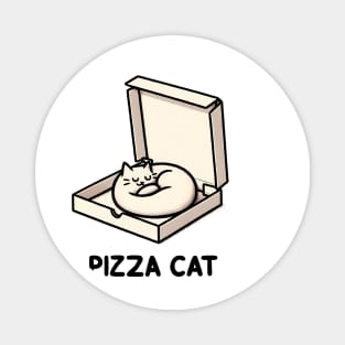 Funny Cute Cat Sleeping inside Pizza Box Magnet